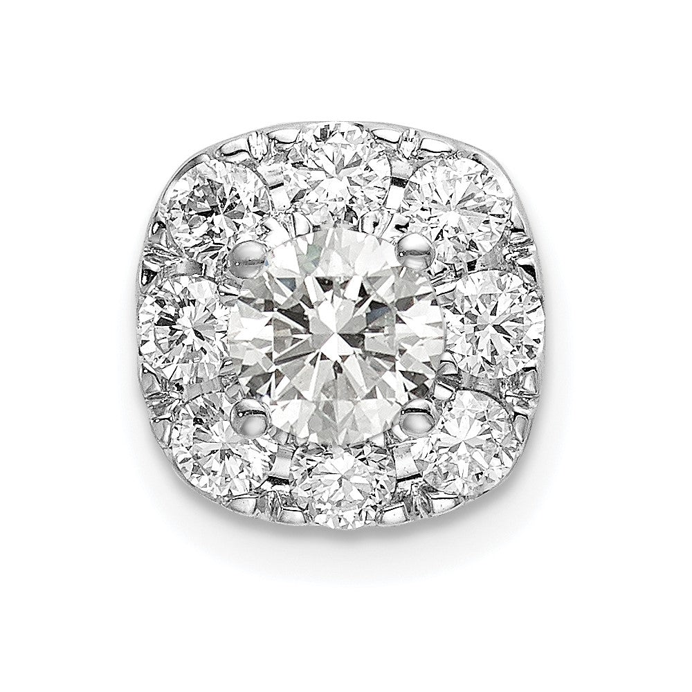 14kw Lab Grown Diamond SI1/SI2. G H I. Cushion Halo Pendant