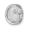 14k White Gold 1/10 carat Diamond and Moonstone Star and Moon Chain Slide