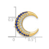 14k Polished Sapphire and Diamond Moon Chain Slide