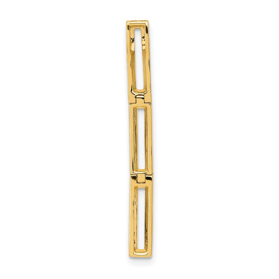 14k Polished 1/5 carat Diamond Rectangle Link Chain Slide