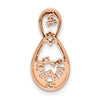 14k Rose Gold 1/8 carat Lab Grown Diamond VS/SI+ G+ Double Teardrop Chain Slide Pendant
