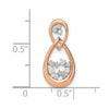 14k Rose Gold 1/8 carat Diamond Double Teardrop Chain Slide