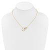 14k Two-tone Polished Triple Interlocked Circles 18 inch Necklace