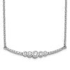 14k White Gold 1/5 carat Diamond Bezel-set Curved Bar 18 inch Necklace