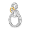 14k Two-tone Polished 1/6 carat Diamond Circles Chain Slide