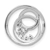 14k Two Tone 1/5 carat Lab Grown Diamond VS/SI+ G+ Complete Circle Cluster Chain Slide Pendant
