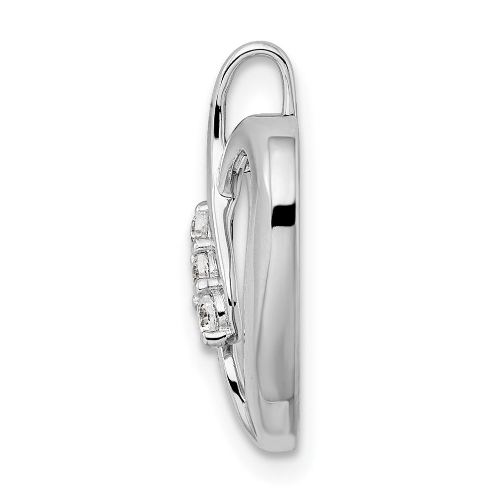Gold Lab Grown Diamond 3-Stone Heart Chain Slide