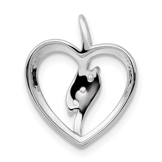 Gold Lab Grown Diamond 3-Stone Heart Chain Slide