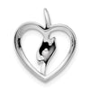 Gold Lab Grown Diamond 3-Stone Heart Chain Slide