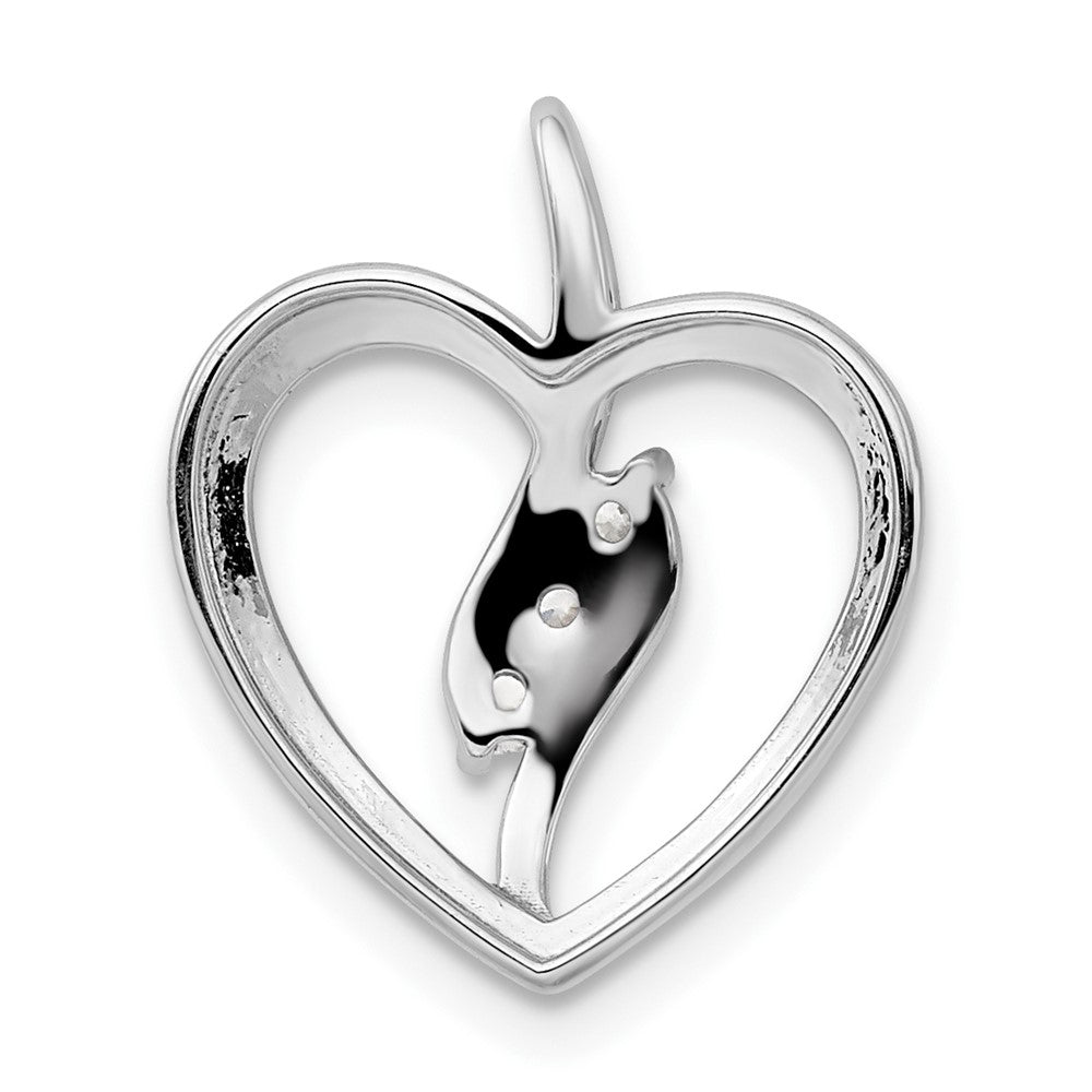 Gold Lab Grown Diamond 3-Stone Heart Chain Slide