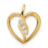 Gold Lab Grown Diamond 3-Stone Heart Chain Slide