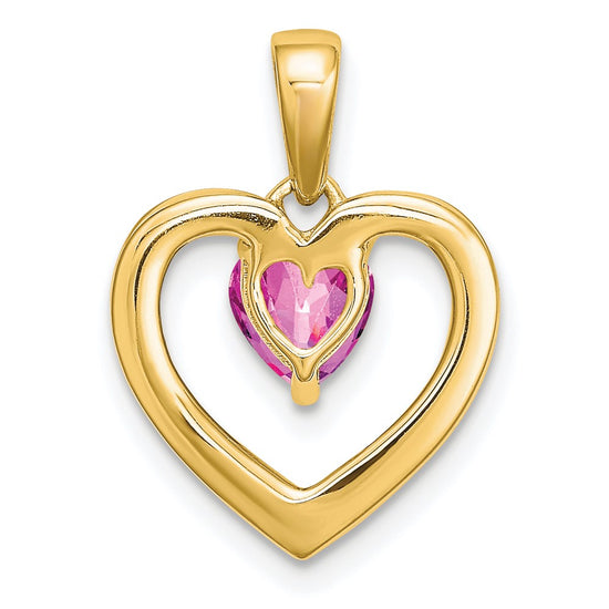 Gemstone and Diamond Heart Pendants