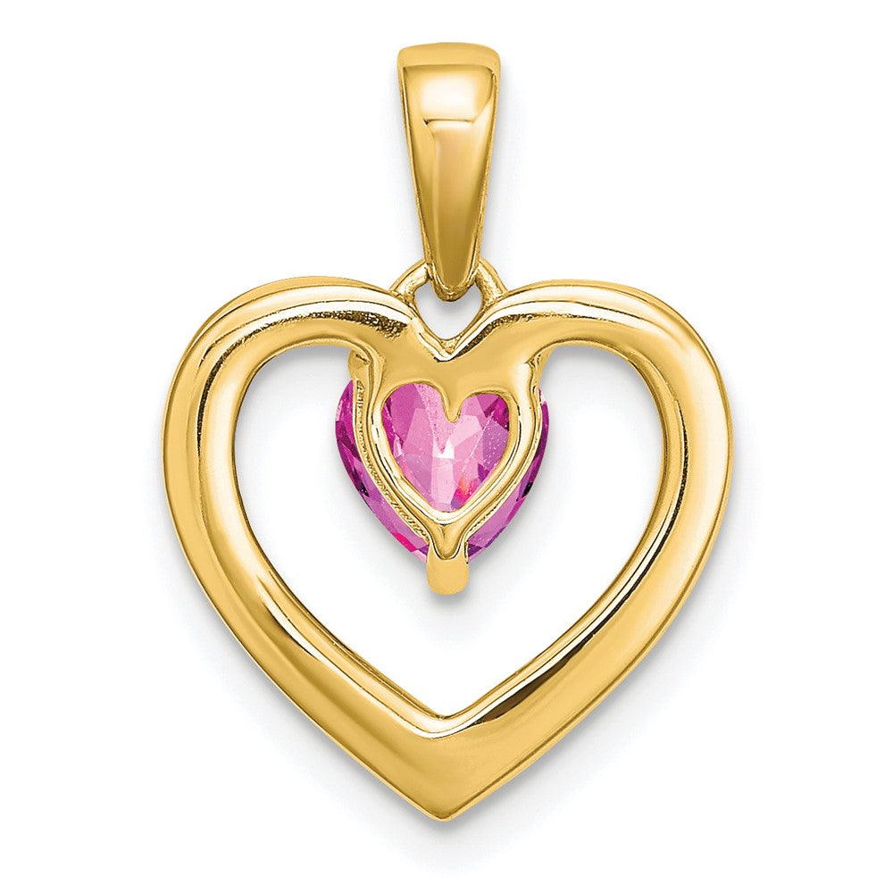 Gemstone and Diamond Heart Pendants