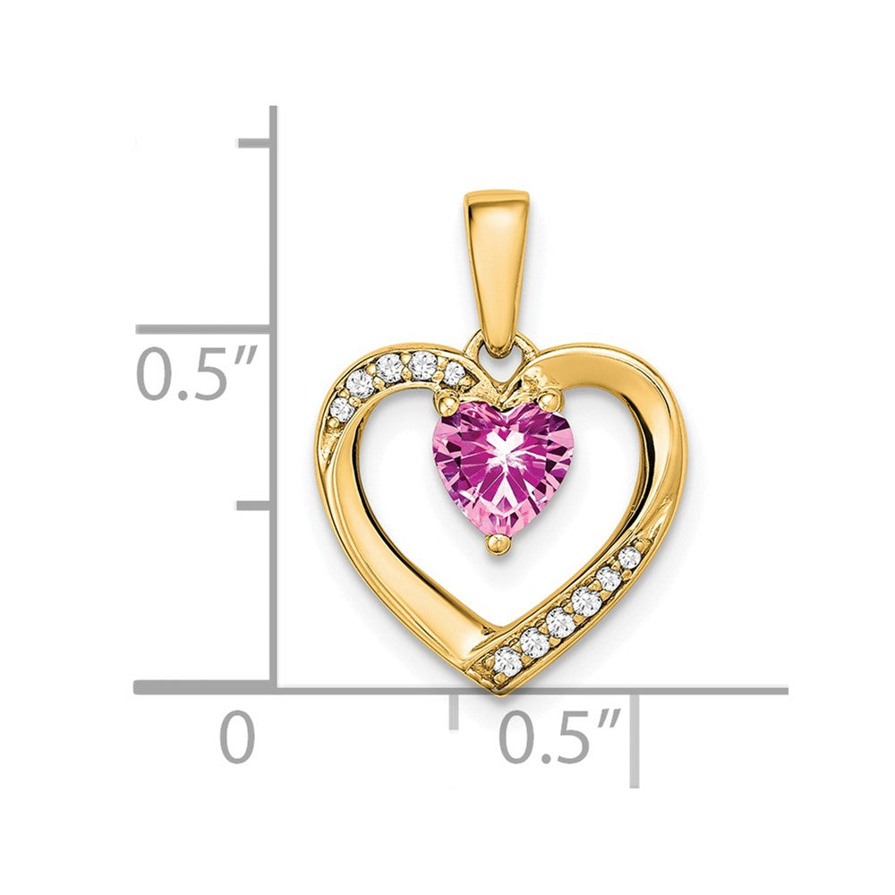 Gemstone and Diamond Heart Pendants