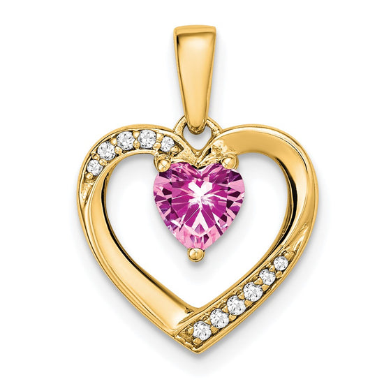 Gemstone and Diamond Heart Pendants