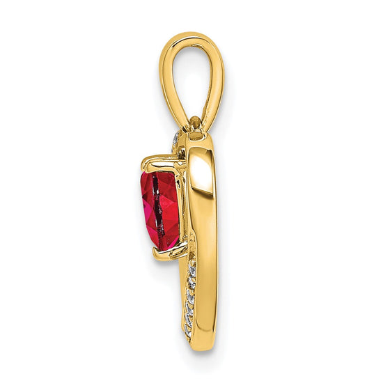 Gemstone and Diamond Heart Pendants