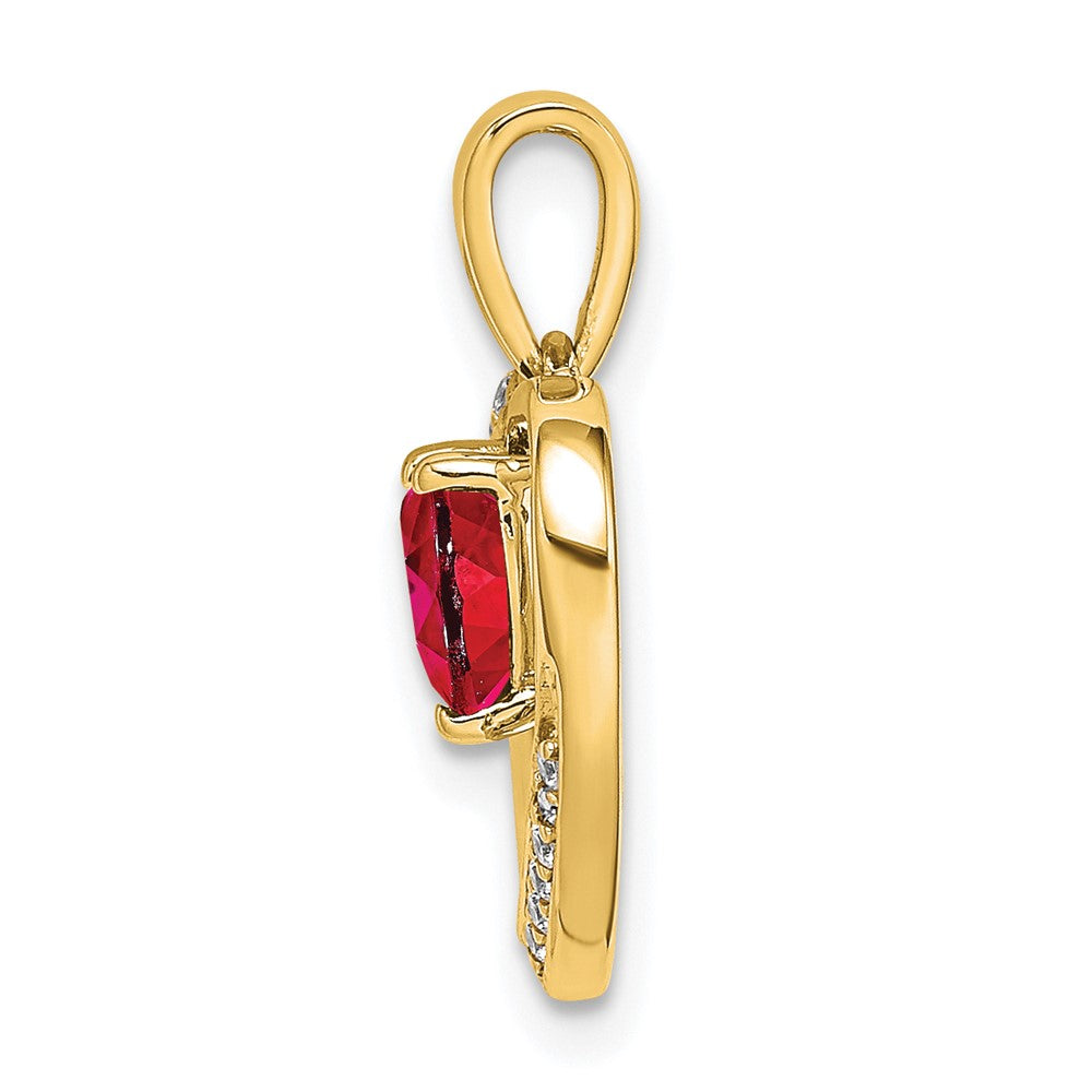 Gemstone and Diamond Heart Pendants