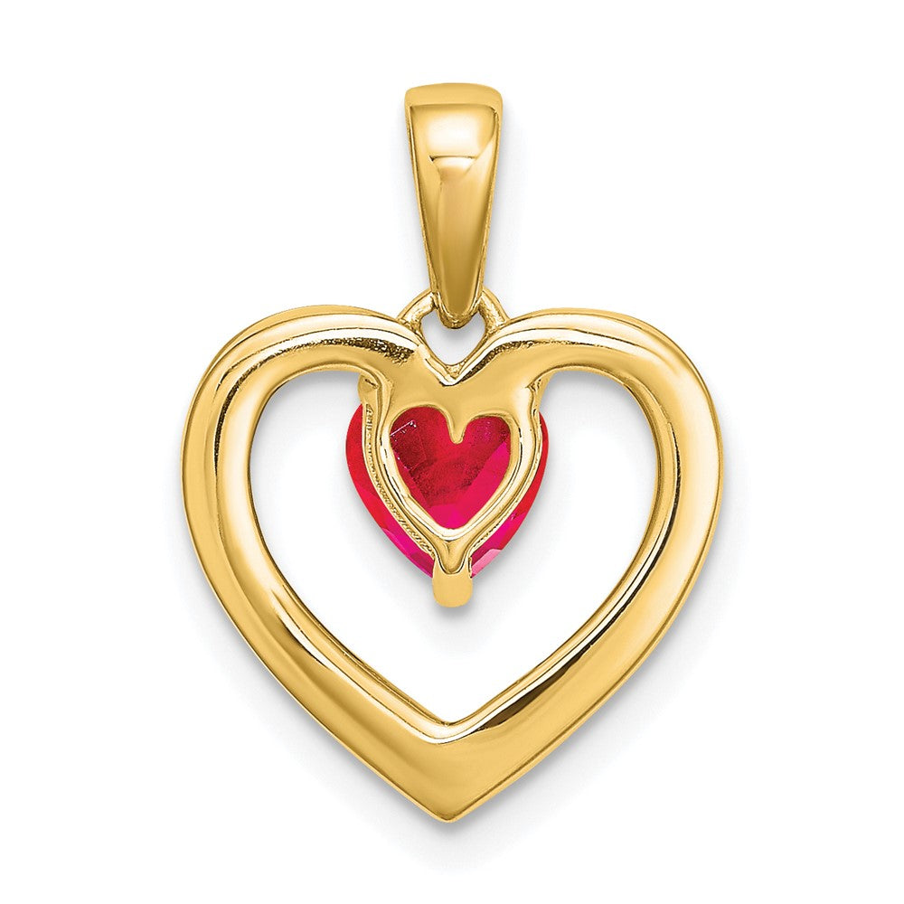 Gemstone and Diamond Heart Pendants