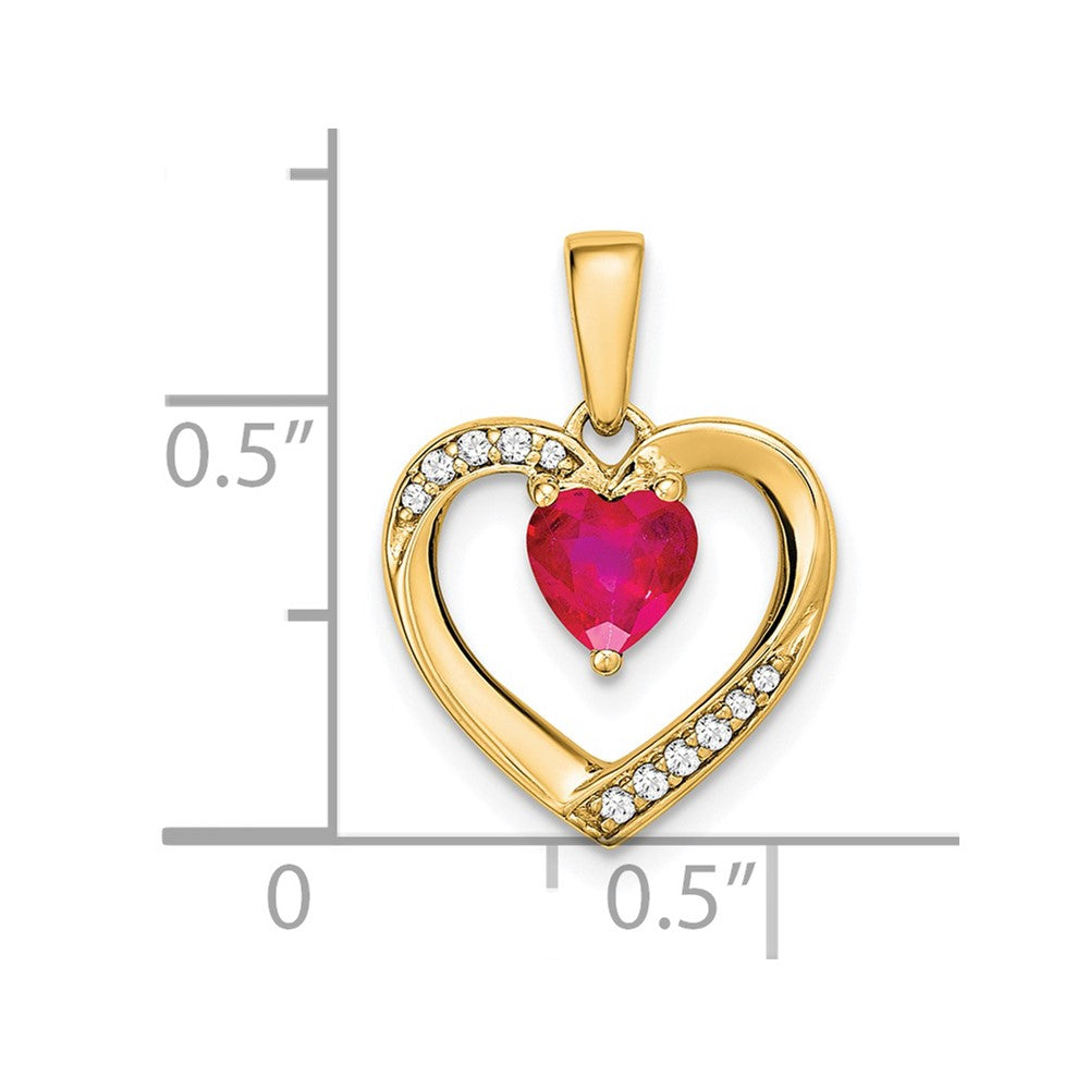Gemstone and Diamond Heart Pendants