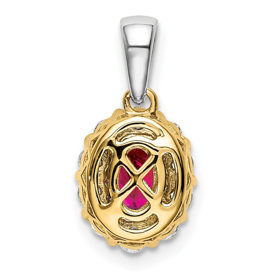 Oval Gemstone and Diamond Halo Pendants