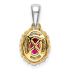 Oval Gemstone and Diamond Halo Pendants