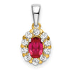 Oval Gemstone and Diamond Halo Pendants