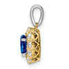 Oval Gemstone and Diamond Halo Pendants
