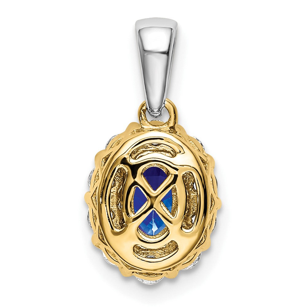 Oval Gemstone and Diamond Halo Pendants