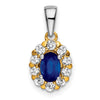 Oval Gemstone and Diamond Halo Pendants