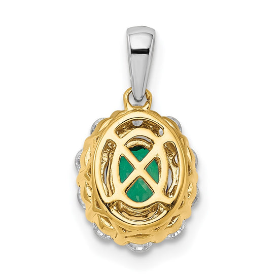 Oval Gemstone and Diamond Halo Pendants