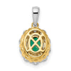 Oval Gemstone and Diamond Halo Pendants