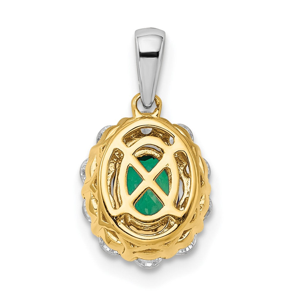 Oval Gemstone and Diamond Halo Pendants