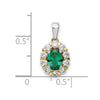Oval Gemstone and Diamond Halo Pendants