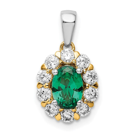 Oval Gemstone and Diamond Halo Pendants