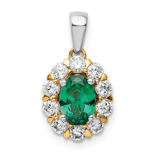 Oval Gemstone and Diamond Halo Pendants