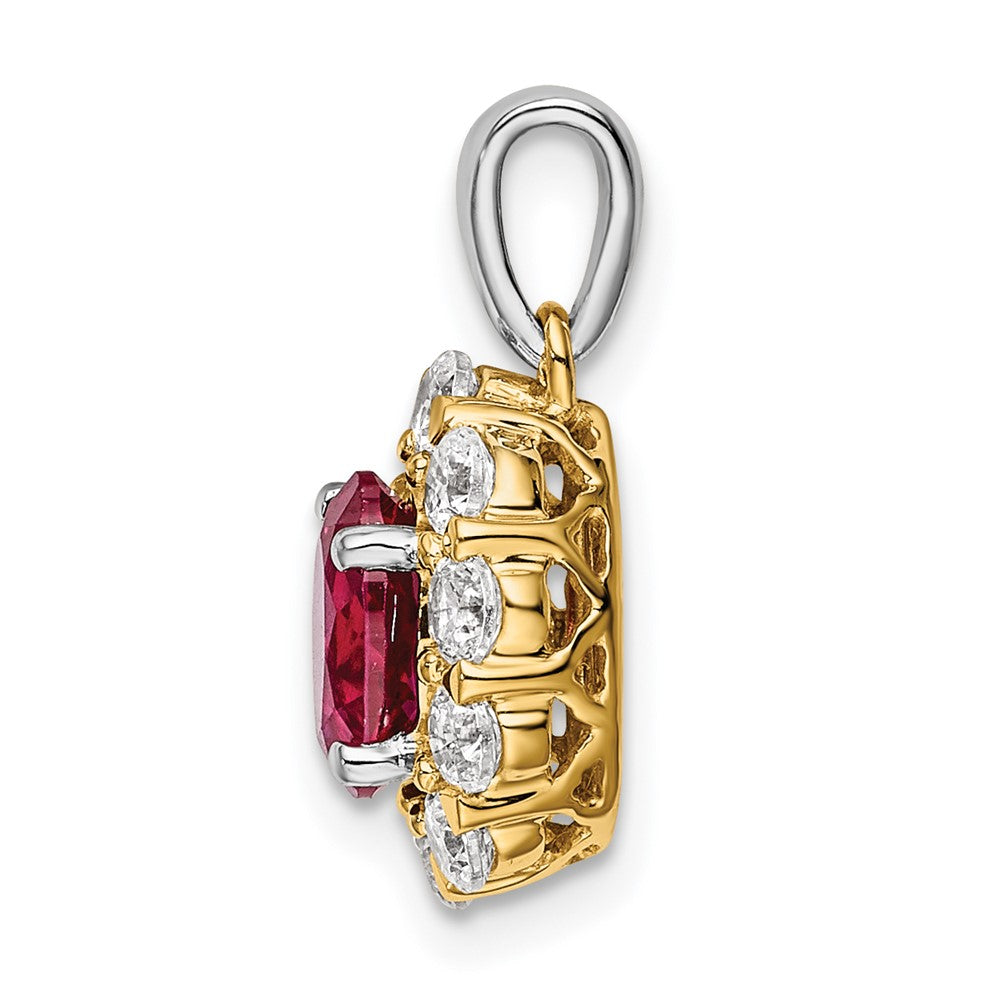 Oval Gemstone and Diamond Halo Pendants