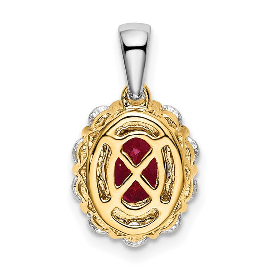 Oval Gemstone and Diamond Halo Pendants