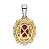 Oval Gemstone and Diamond Halo Pendants