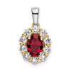 Oval Gemstone and Diamond Halo Pendants