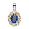 Oval Gemstone and Diamond Halo Pendants