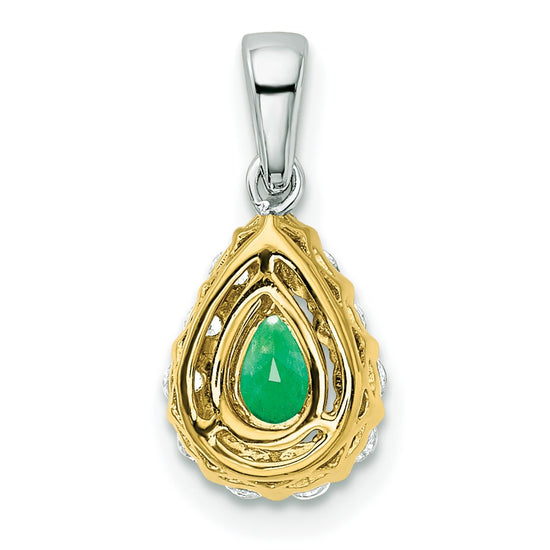 Pear Gemstone and Diamond Halo Pendants