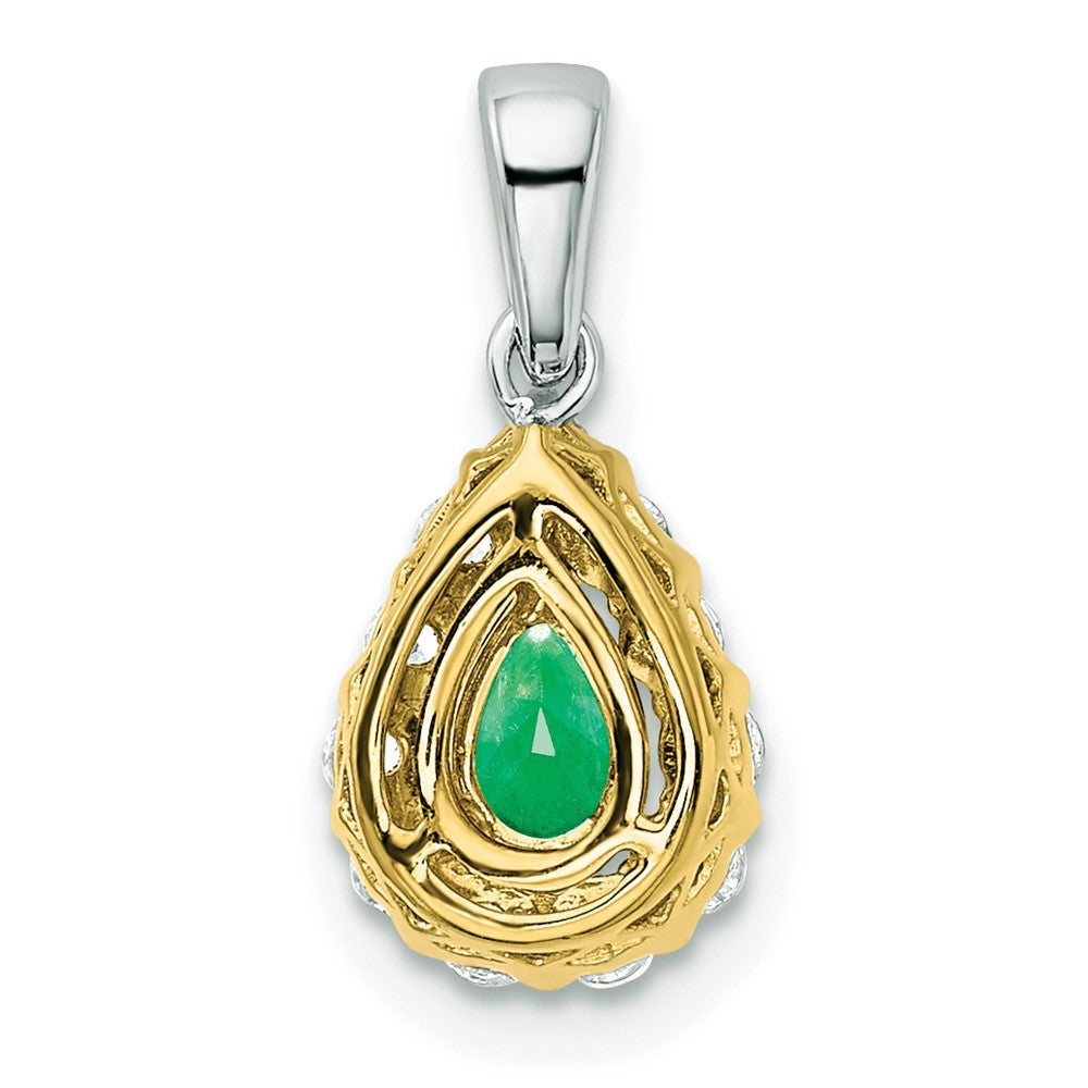 Pear Gemstone and Diamond Halo Pendants