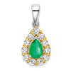 Pear Gemstone and Diamond Halo Pendants