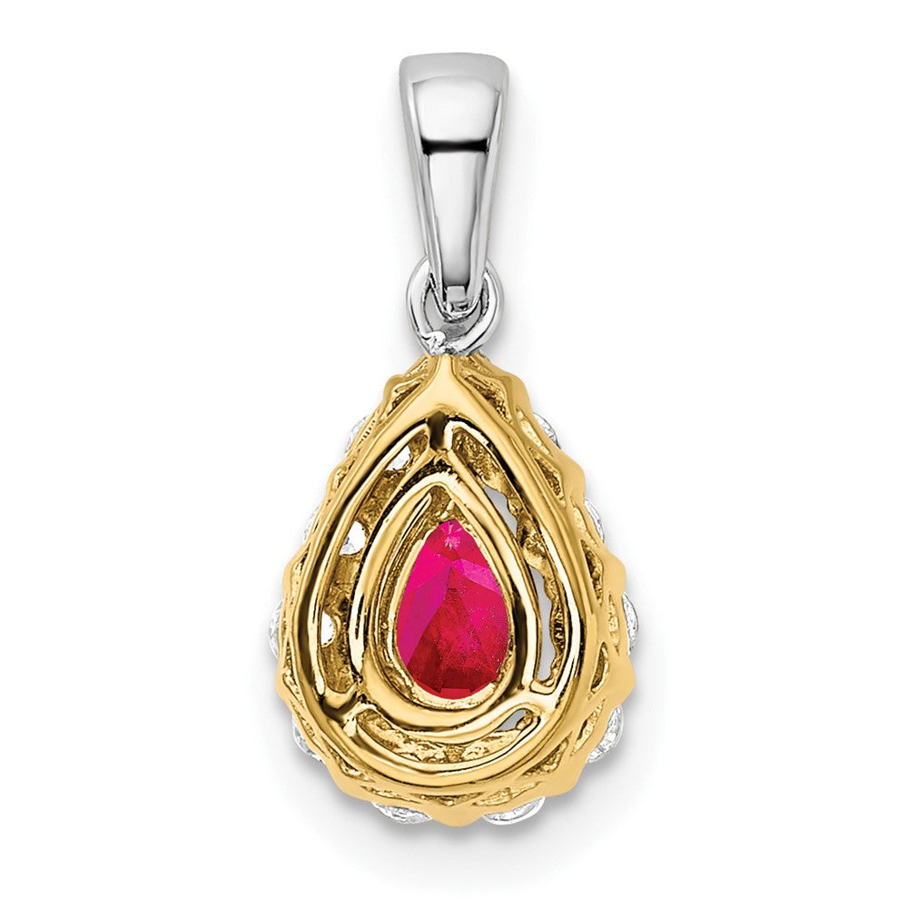 Pear Gemstone and Diamond Halo Pendants