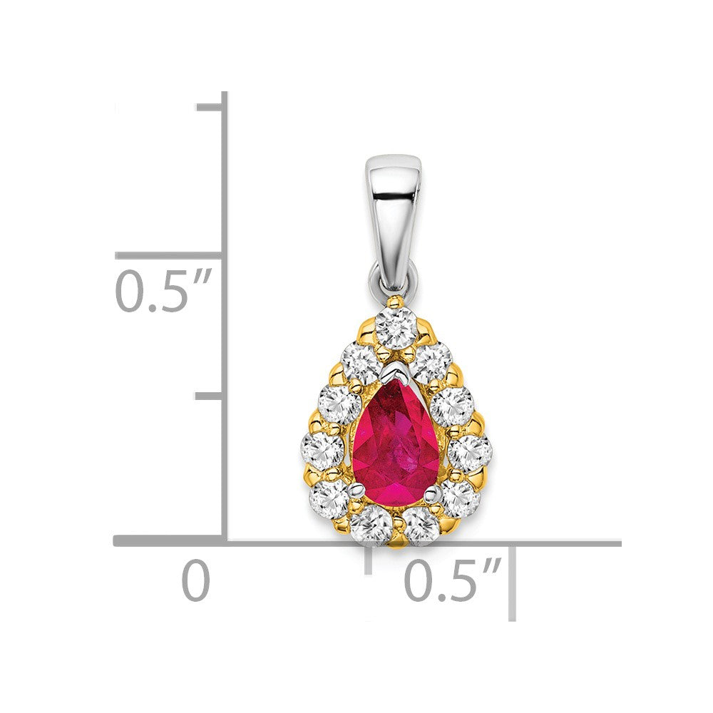 Pear Gemstone and Diamond Halo Pendants
