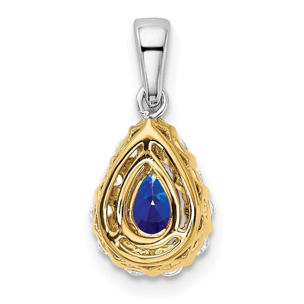 Pear Gemstone and Diamond Halo Pendants
