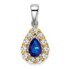 Pear Gemstone and Diamond Halo Pendants