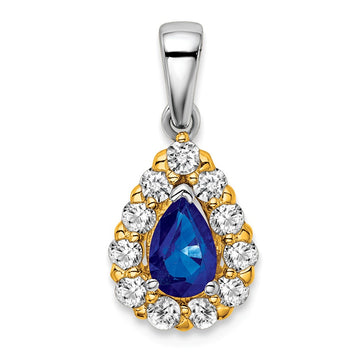 Pear Gemstone and Diamond Halo Pendants