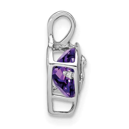 Gemstone and Diamond MOM Heart Pendants