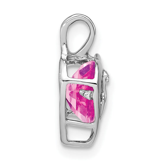 Gemstone and Diamond MOM Heart Pendants